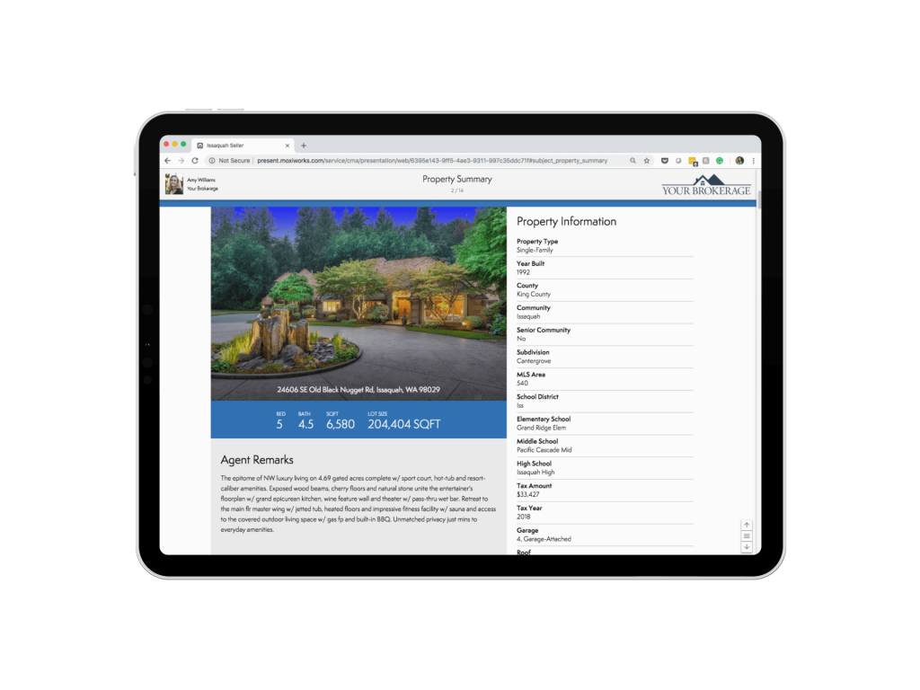 MoxiPresent Property Summary