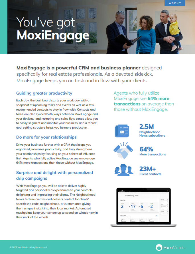 MoxiEngage Flyer For Agents