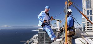 York Baur Over the Edge in Downtown Seattle